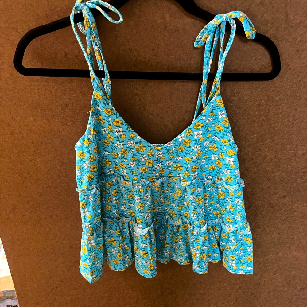 Blue and yellow tank top